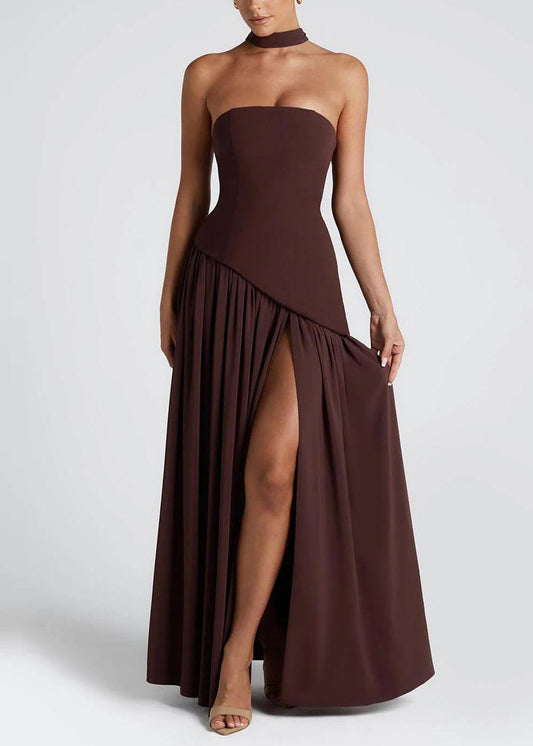 Fine Mulberry Exra Large Hem Side Open Evening Dresses Summer