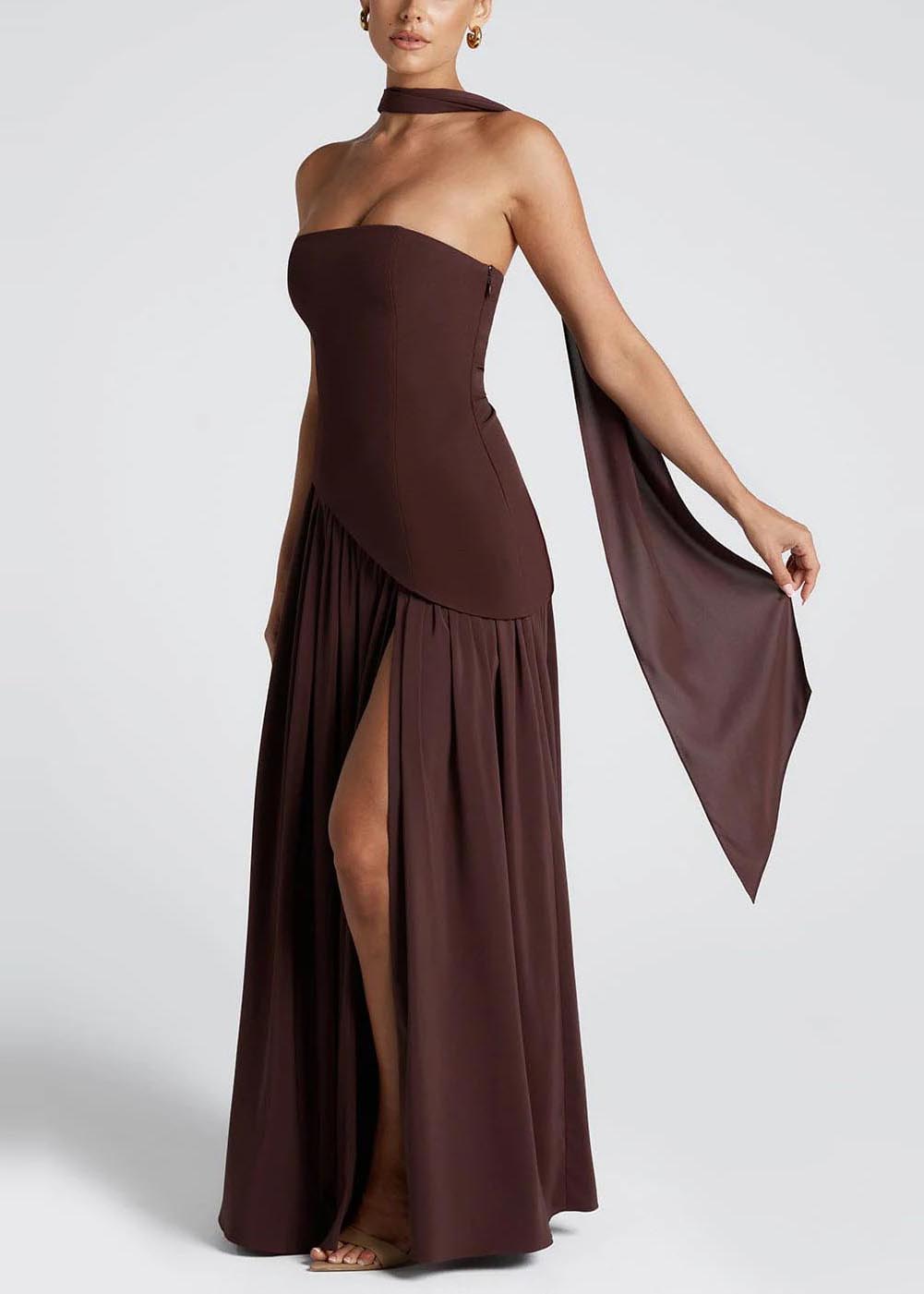 Fine Mulberry Exra Large Hem Side Open Evening Dresses Summer