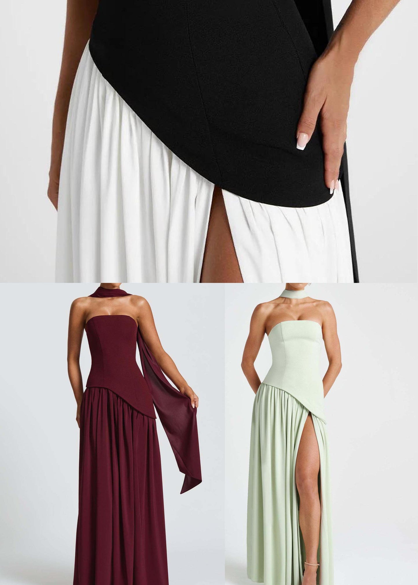 Fine Mulberry Exra Large Hem Side Open Evening Dresses Summer