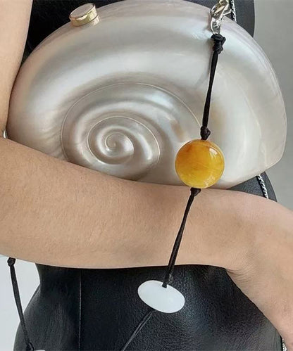 Fine Pearl White Acrylic Snail Thread Styling Clutch