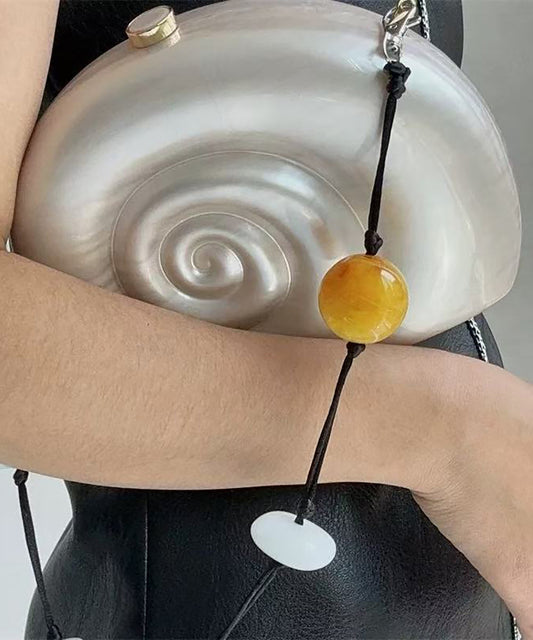 Fine Pearl White Acrylic Snail Thread Styling Clutch