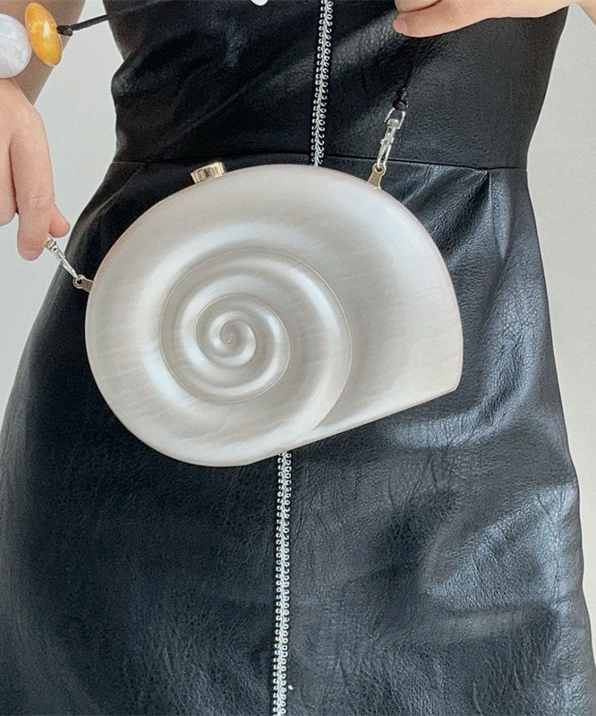 Fine Pearl White Acrylic Snail Thread Styling Clutch