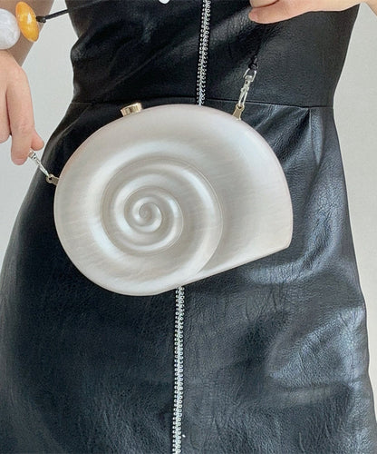 Fine Pearl White Acrylic Snail Thread Styling Clutch