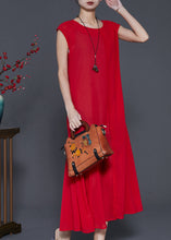 Load image into Gallery viewer, Fine Red Draping Chiffon Holiday Dress Sleeveless