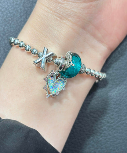 Fine Silk Alloy Zircon Crystal Love Charm Bracelet
