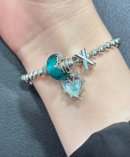 Fine Silk Alloy Zircon Crystal Love Charm Bracelet