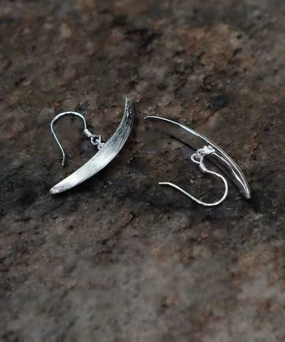 Fine Silk Sterling Silver Boat Drop Earrings