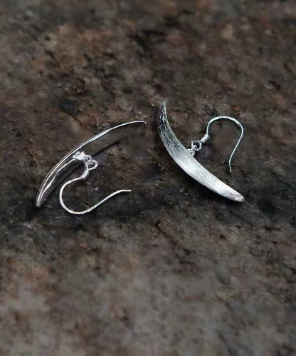 Fine Silk Sterling Silver Boat Drop Earrings