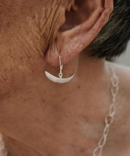 Fine Silk Sterling Silver Boat Drop Earrings