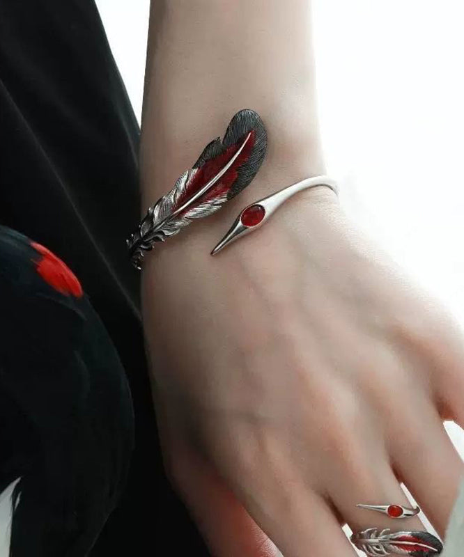 Fine Silk Sterling Silver Crane Feather Cuff