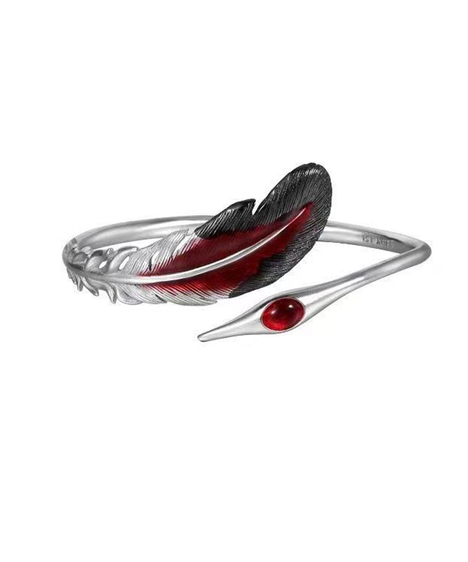 Fine Silk Sterling Silver Crane Feather Cuff