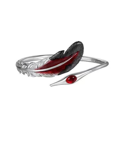 Fine Silk Sterling Silver Crane Feather Cuff