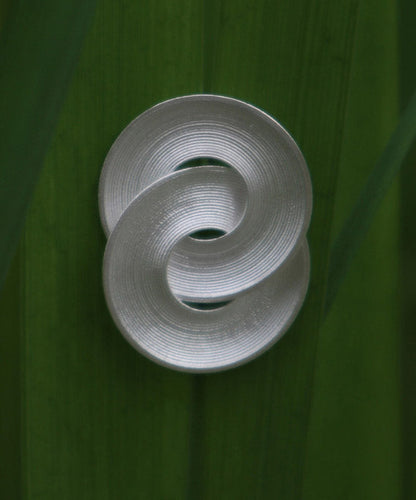 Fine Silk Sterling Silver Double-Layer Stud Earrings