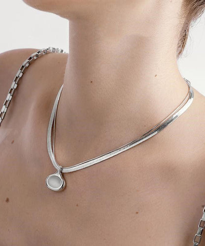 Fine Silk Sterling Silver Pendant Necklace