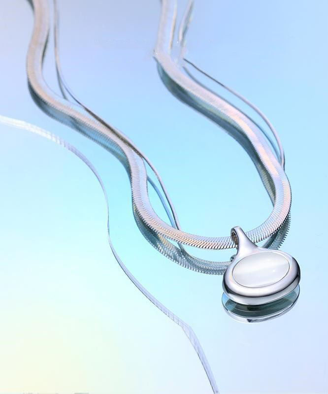 Fine Silk Sterling Silver Pendant Necklace