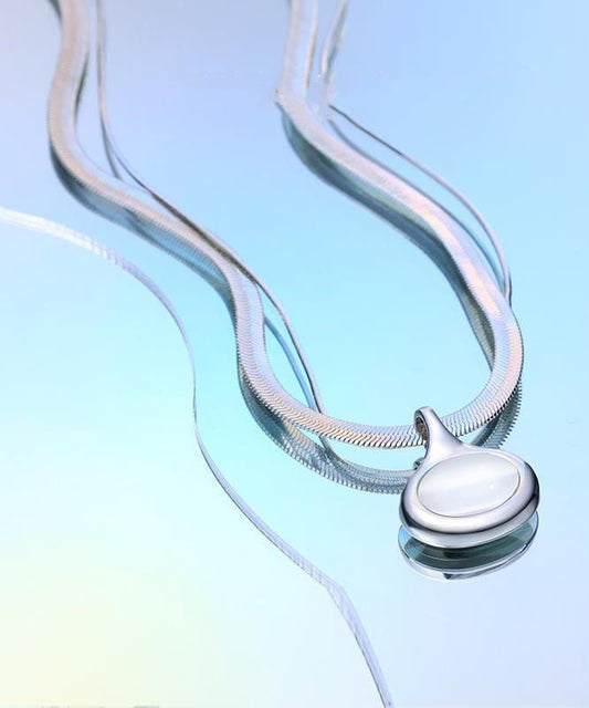 Fine Silk Sterling Silver Pendant Necklace