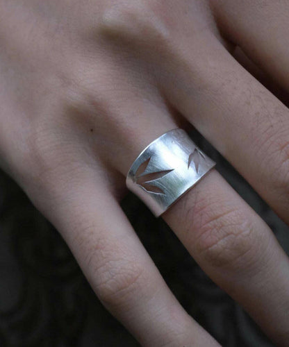 Fine Silk Sterling Silver Zircon Hollow Out Rings
