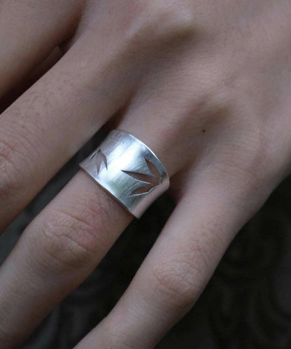 Fine Silk Sterling Silver Zircon Hollow Out Rings