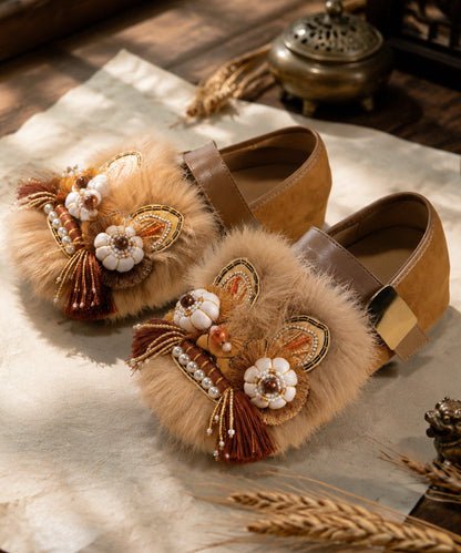 Fine Tiger Flat Shoes For Women Coffee Flat Shoes For Women