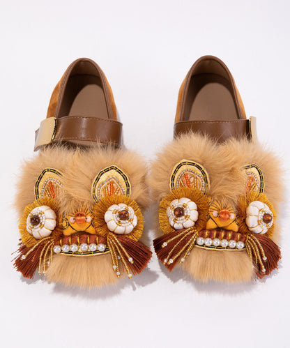 Fine Tiger Flat Shoes For Women Coffee Flat Shoes For Women