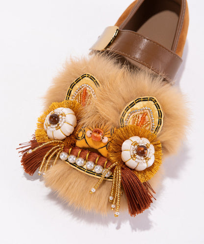Fine Tiger Flat Shoes For Women Coffee Flat Shoes For Women