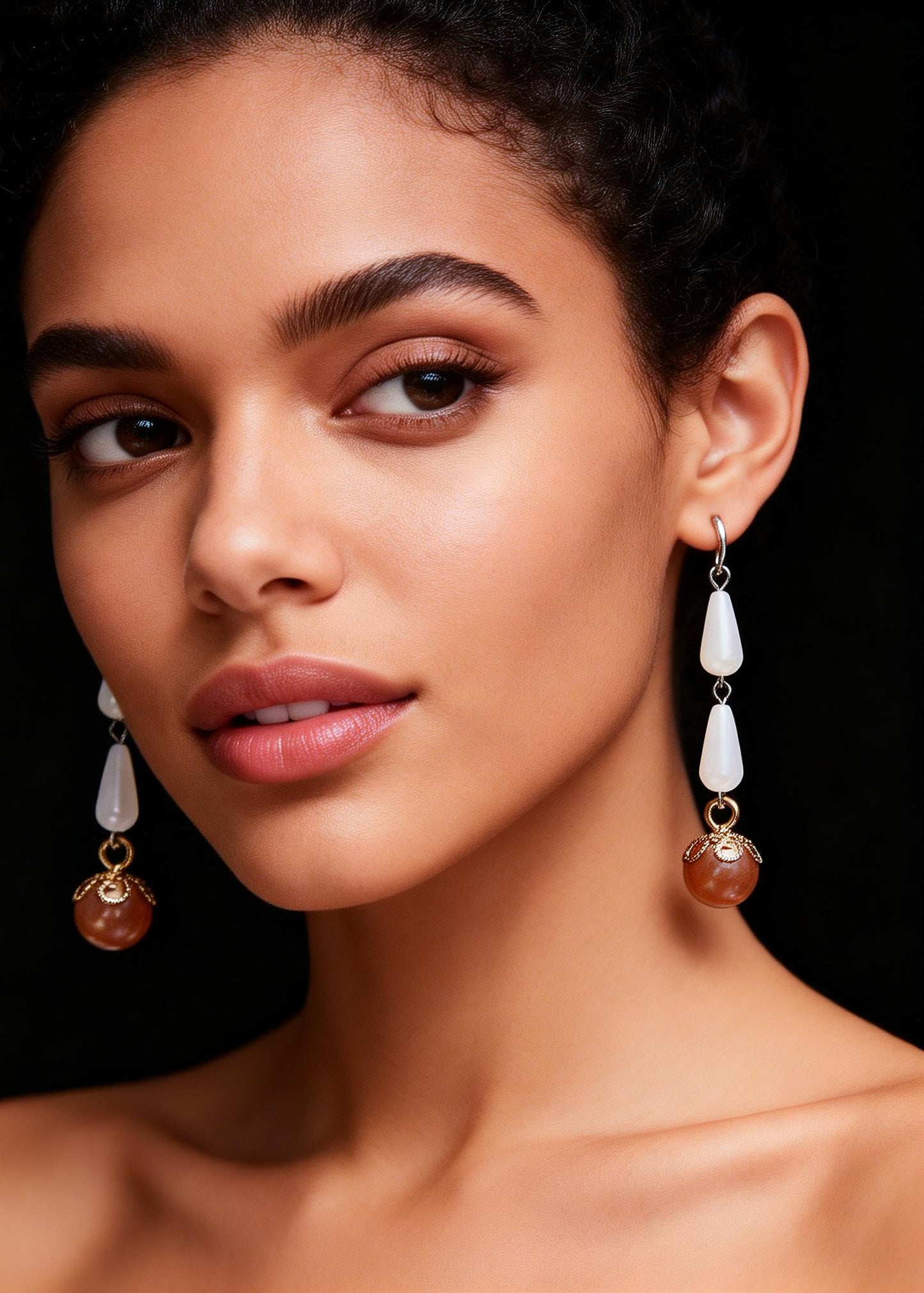 Fine White Pearl Tassels Long Drop Earrings