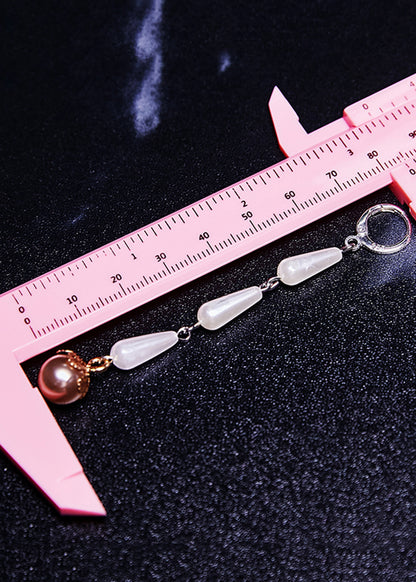 Fine White Pearl Tassels Long Drop Earrings