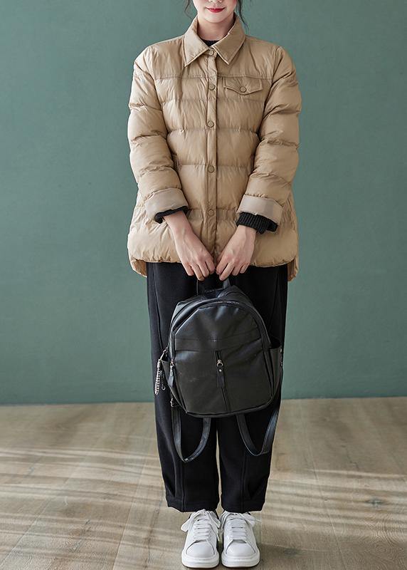 Fine nude outwear plus size clothing down jacket lapel pockets winter outwear - SooLinen