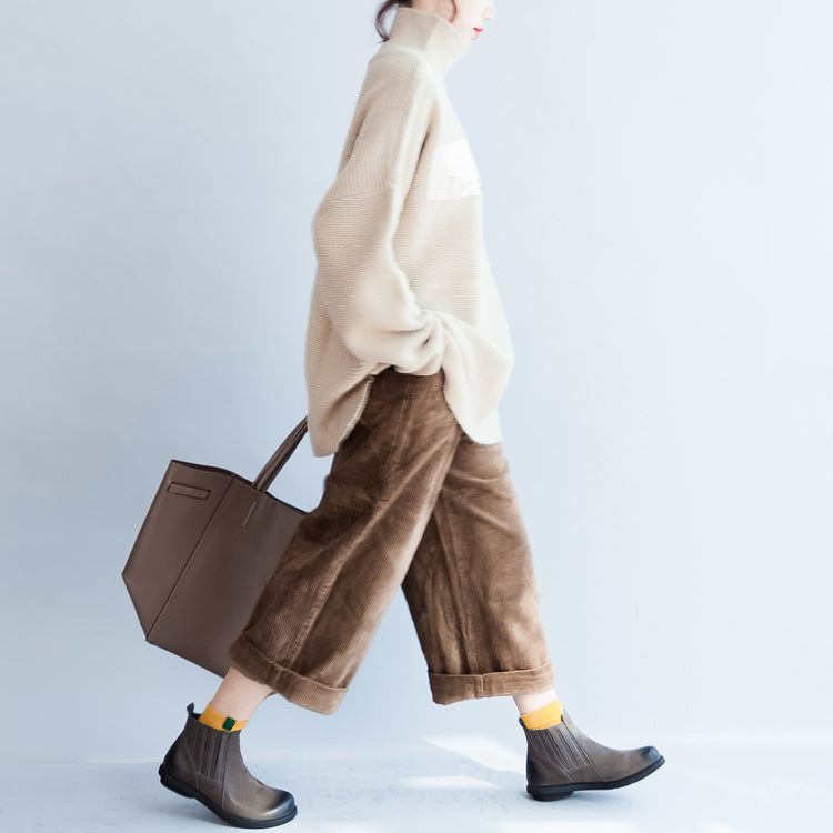 Fine nude warm sweaters oversized woman knit tops bust 180cm