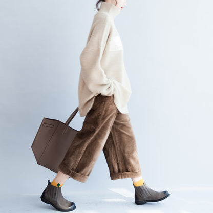 Fine nude warm sweaters oversized woman knit tops bust 180cm