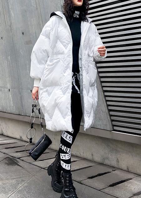 Fine oversized winter coats hooded zippered Parkas for women - SooLinen