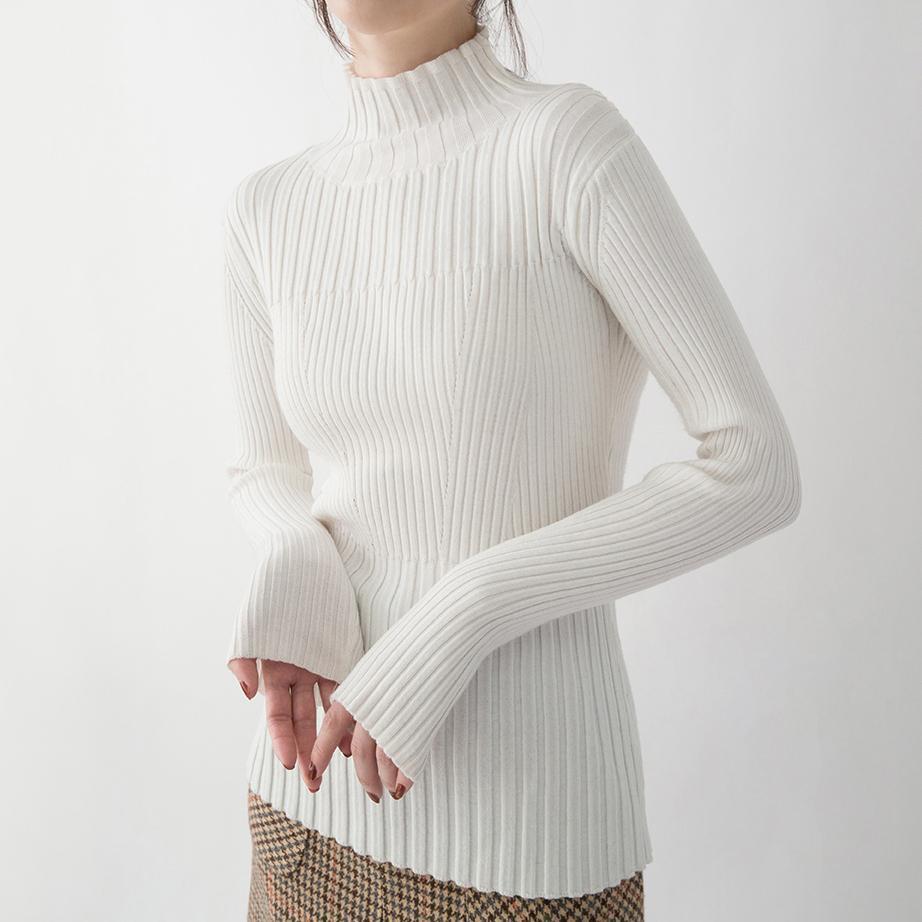Fine white pure wool blended blouse plus size Turtleneck traveling blouse New  clothing sweater