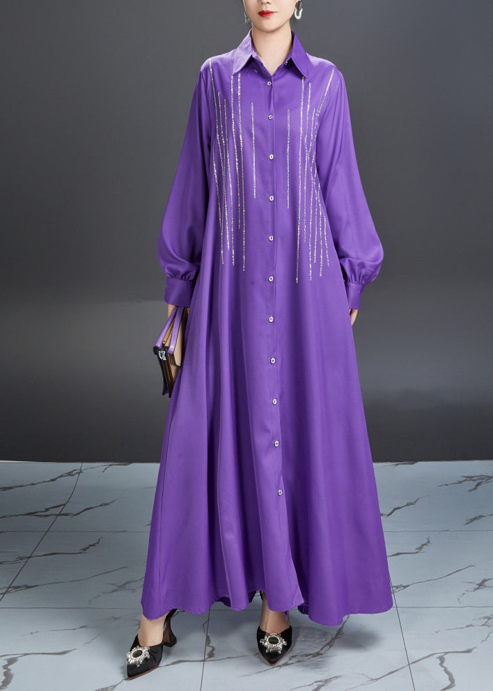 Fitted Black Peter Pan Collar Striped Maxi Dresses Lantern Sleeve