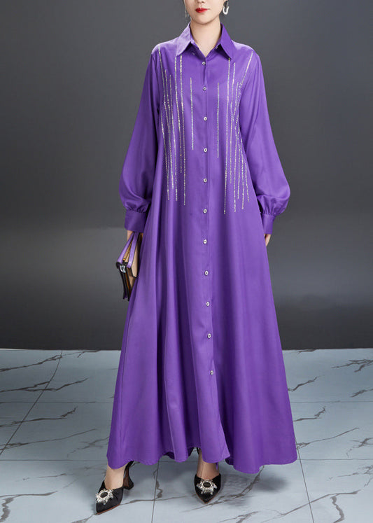 Fitted Black Peter Pan Collar Striped Maxi Dresses Lantern Sleeve