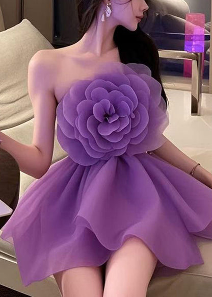 Floral Coffee Cold Shoulder Solid Mini Dresses Sleeveless