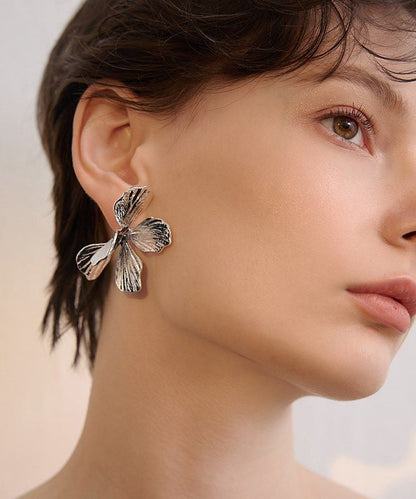 Floral Gold Exaggeration Gold Plated Stud Earrings