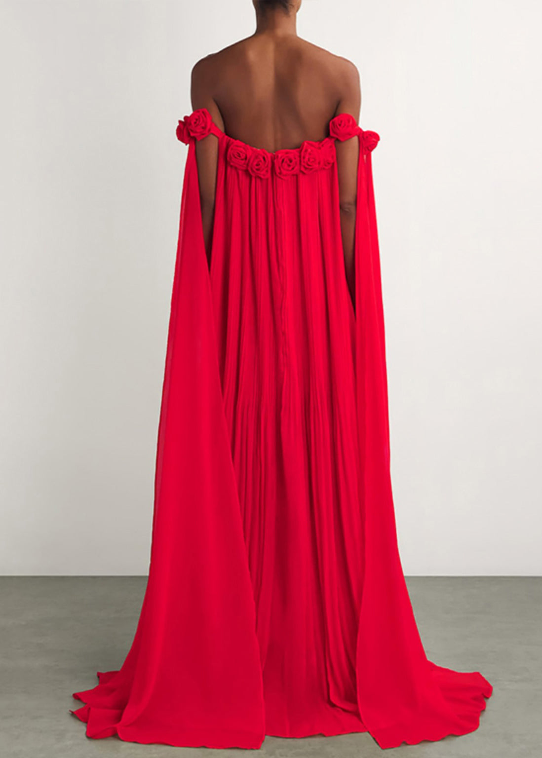 Floral Red Slash Neck Wrinkled Cotton Maxi Dresses Summer