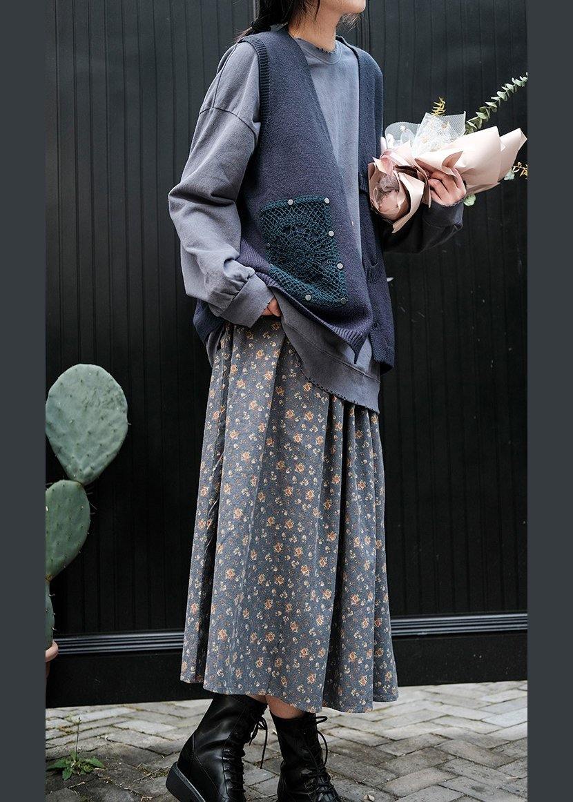 For Spring Blue Fashion Spring V Neck Button Down Knitted Coat - SooLinen