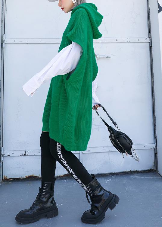 For Spring green sweaters trendy plus size hooded pockets tops - SooLinen