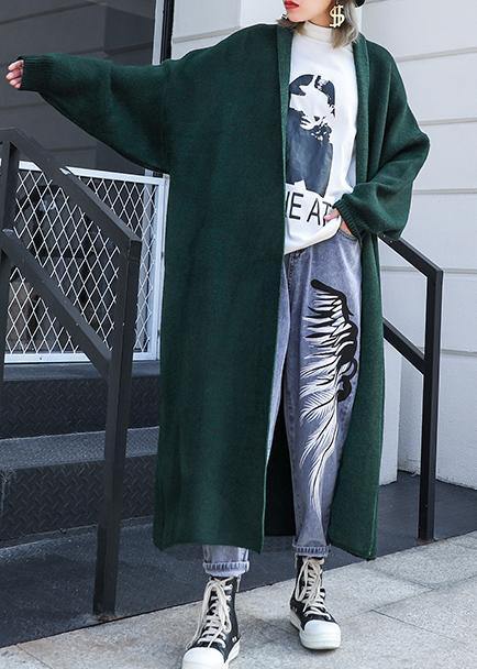 For Spring knit sweat tops fall fashion blackish green sweater coat - SooLinen