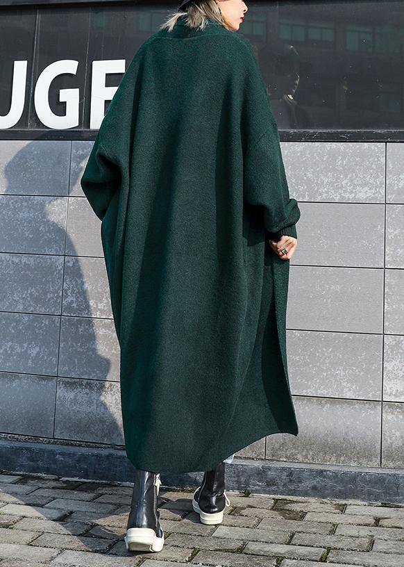 For Spring knit sweat tops fall fashion blackish green sweater coat - SooLinen