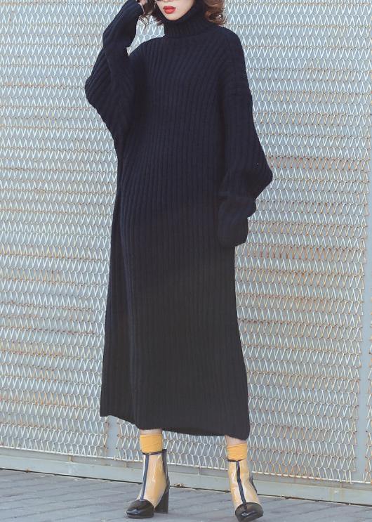 For Work high neck Sweater fall dresses Quotes black tunic knitwear - SooLinen