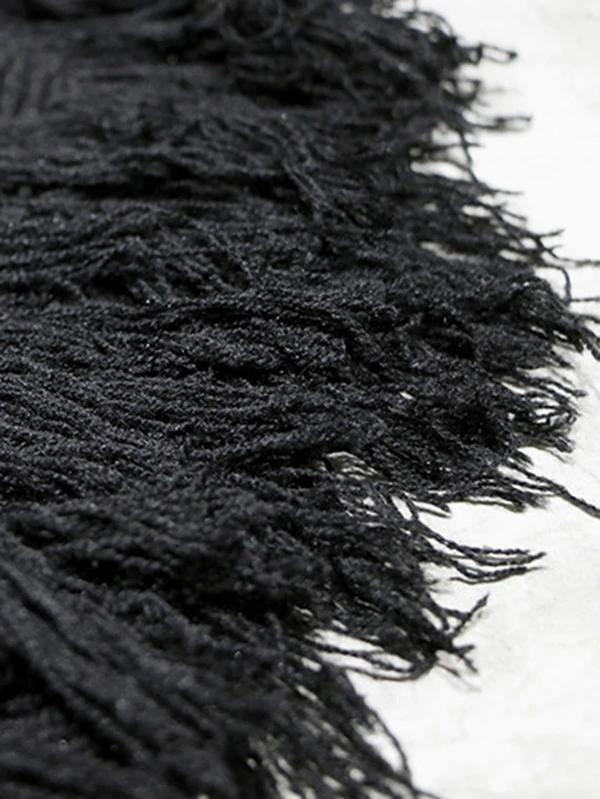 2021 Fall Tassel Sweater weather Vintage chocolate Fuzzy sweater dress - SooLinen