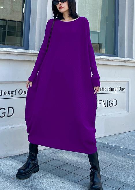 For Work purple Sweater weather Quotes o neck long sleeve Funny fall sweater dresses - SooLinen