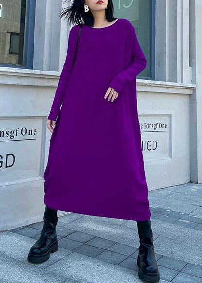 For Work purple Sweater weather Quotes o neck long sleeve Funny fall sweater dresses - SooLinen