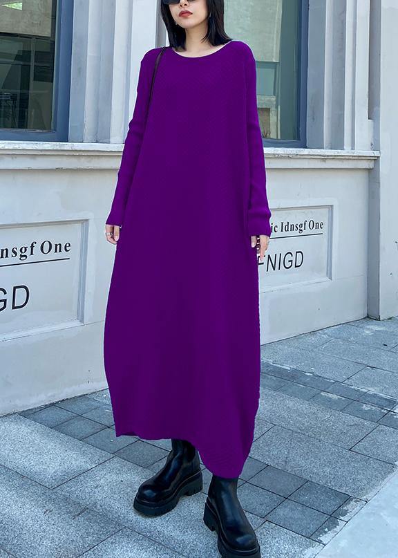 For Work purple Sweater weather Quotes o neck long sleeve Funny fall sweater dresses - SooLinen