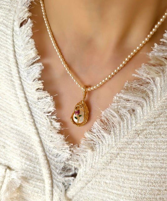French Baroque Pearl Monet's Garden Pendant Necklace