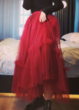 Load image into Gallery viewer, French Black Ruffled High Waist Tulle Skirts Summer