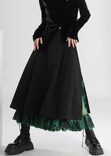 Load image into Gallery viewer, French Black Side Open Tulle Patchwork Skirts Spring