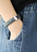 Load image into Gallery viewer, French Blue Pockets Lace Up Elastic Waist Jeans Fall